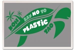 The emblem for the no-plastic movement on Koh Tao