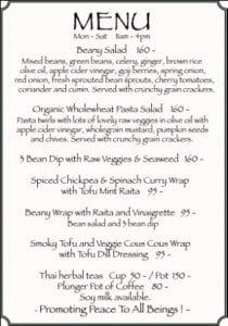 menu copy