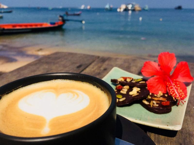 coffee-and-flower-with-beach-view