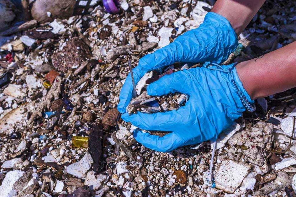 Micro plastics on the beach