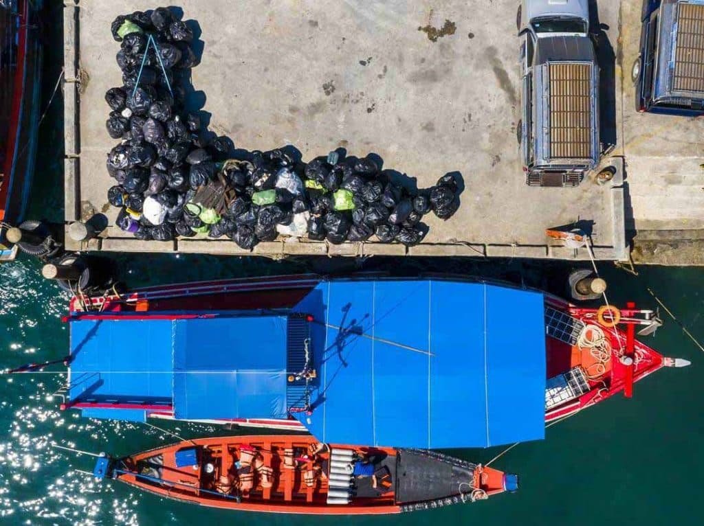 Aerial view of the rubbish